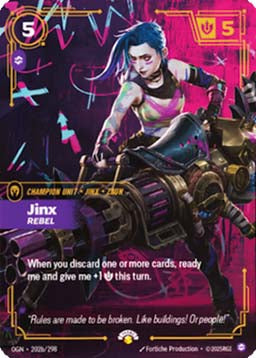 Jinx, Rebel (V.2) OGNX-202b Showcase Near Mint Englisch Foil