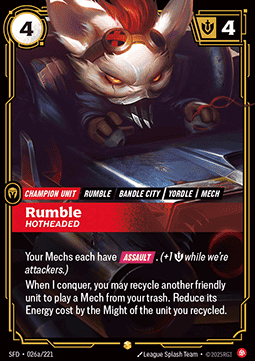Rumble, Hotheaded SFD-026a Showcase Near Mint Englisch Foil
