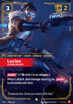 Lucian, Gunslinger SFD-028a Showcase Near Mint Englisch Foil