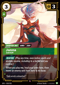 Janna, Savior SFD-053 Rare Light Played Englisch Foil