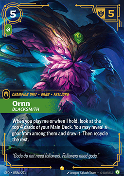 Ornn, Blacksmith SFD-058a Showcase Near Mint Englisch Foil