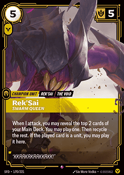 Rek'Sai, Swarm Queen SFD-170 Rare Light Played Englisch Foil
