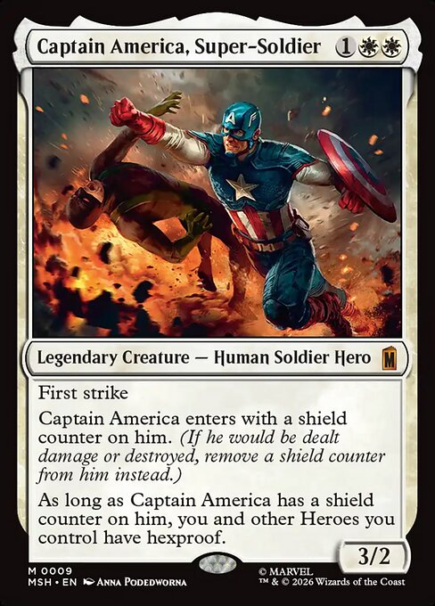 Captain America, Super-Soldier MSH-9 Mythic Near Mint Englisch Foil