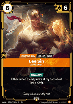Lee Sin, Centered OGNX-151b Showcase Near Mint Englisch Foil