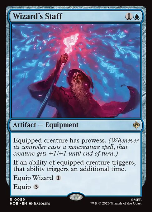 Wizard's Staff HOB-59 Rare Near Mint Englisch Foil