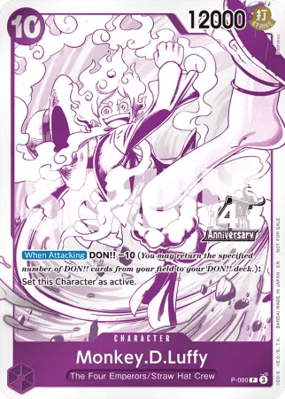 Monkey.D.Luffy (P-099) (V.2) P Promo Near Mint Englisch
