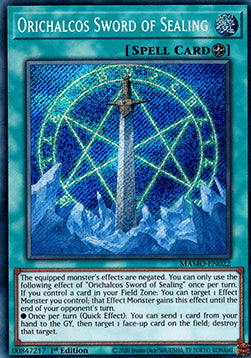 Orichalcos-Schwert des Versiegelns MAMO-DE022 Secret Rare Near Mint Deutsch 1. Auflage