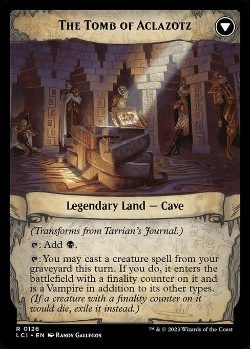 Tarrian's Journal // The Tomb of Aclazotz - Back Face