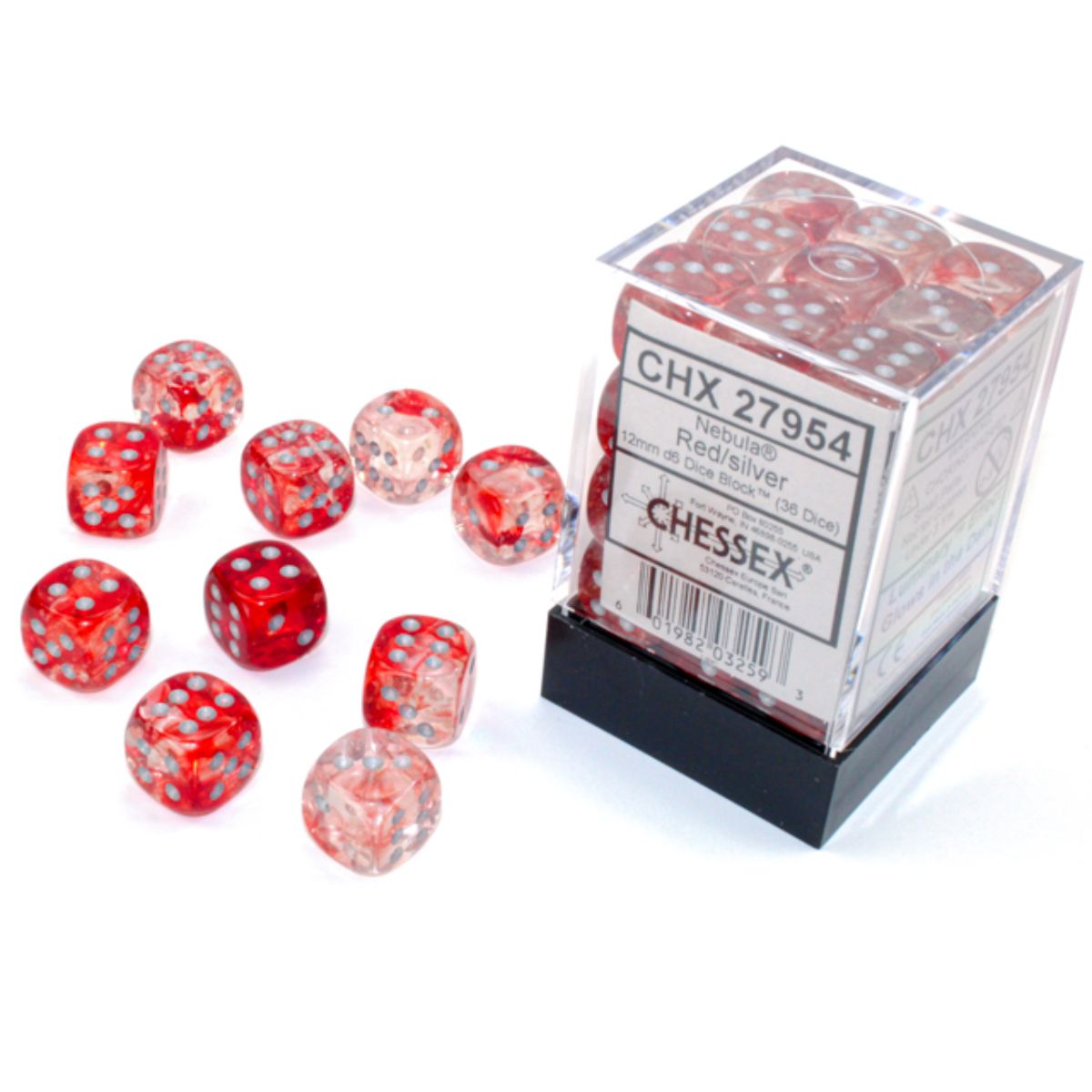 Chessex W6x36 Würfelset Nebula Red/Silver