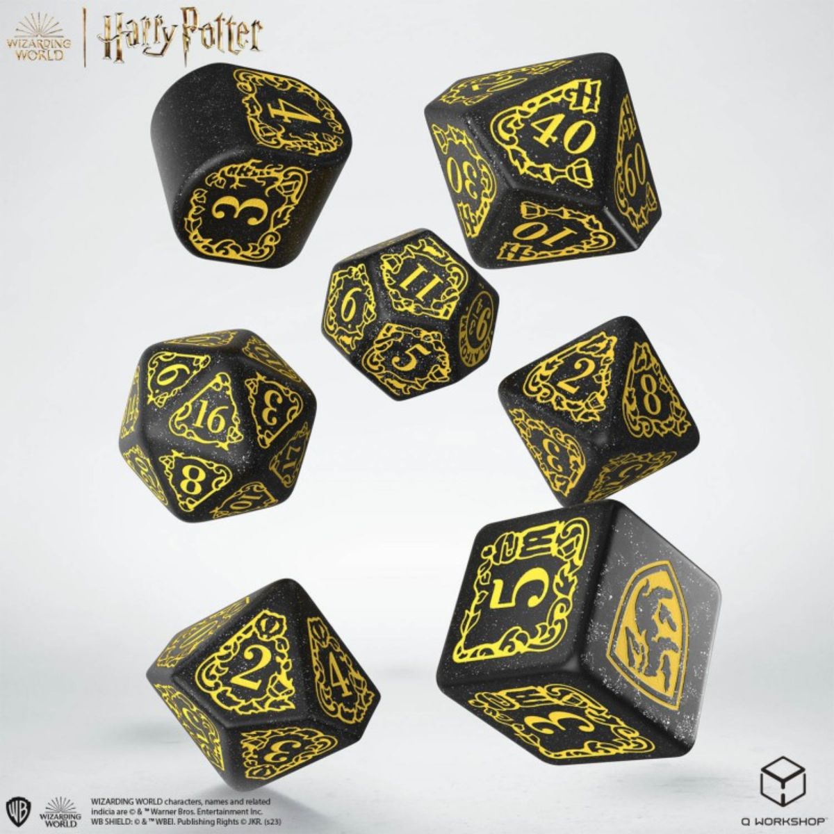Q-Workshop Harry Potter Hufflepuff Modern Dice Set Schwarz