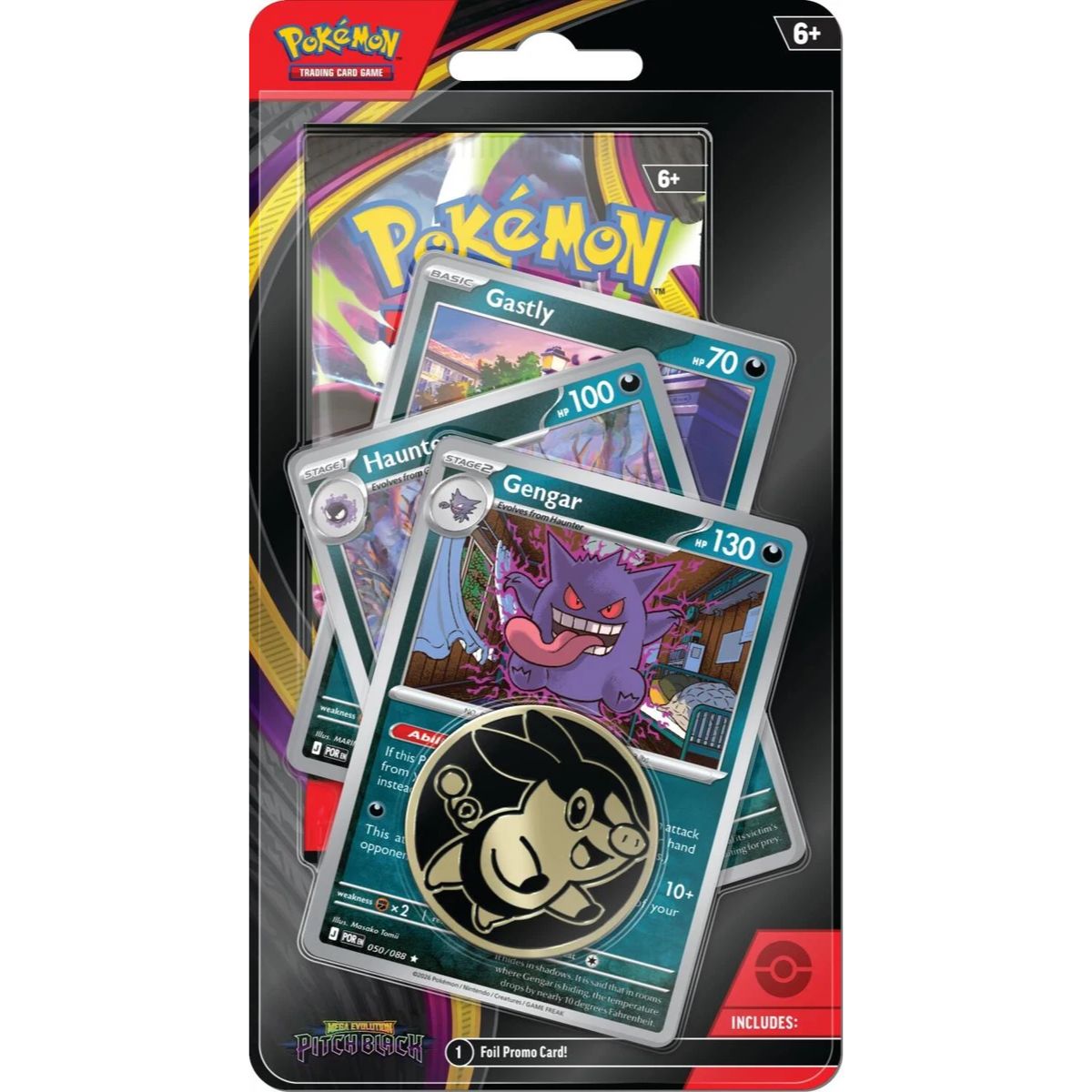 Pokémon Checklane Blister Pitch Black Gastly Haunter Gengar Englisch