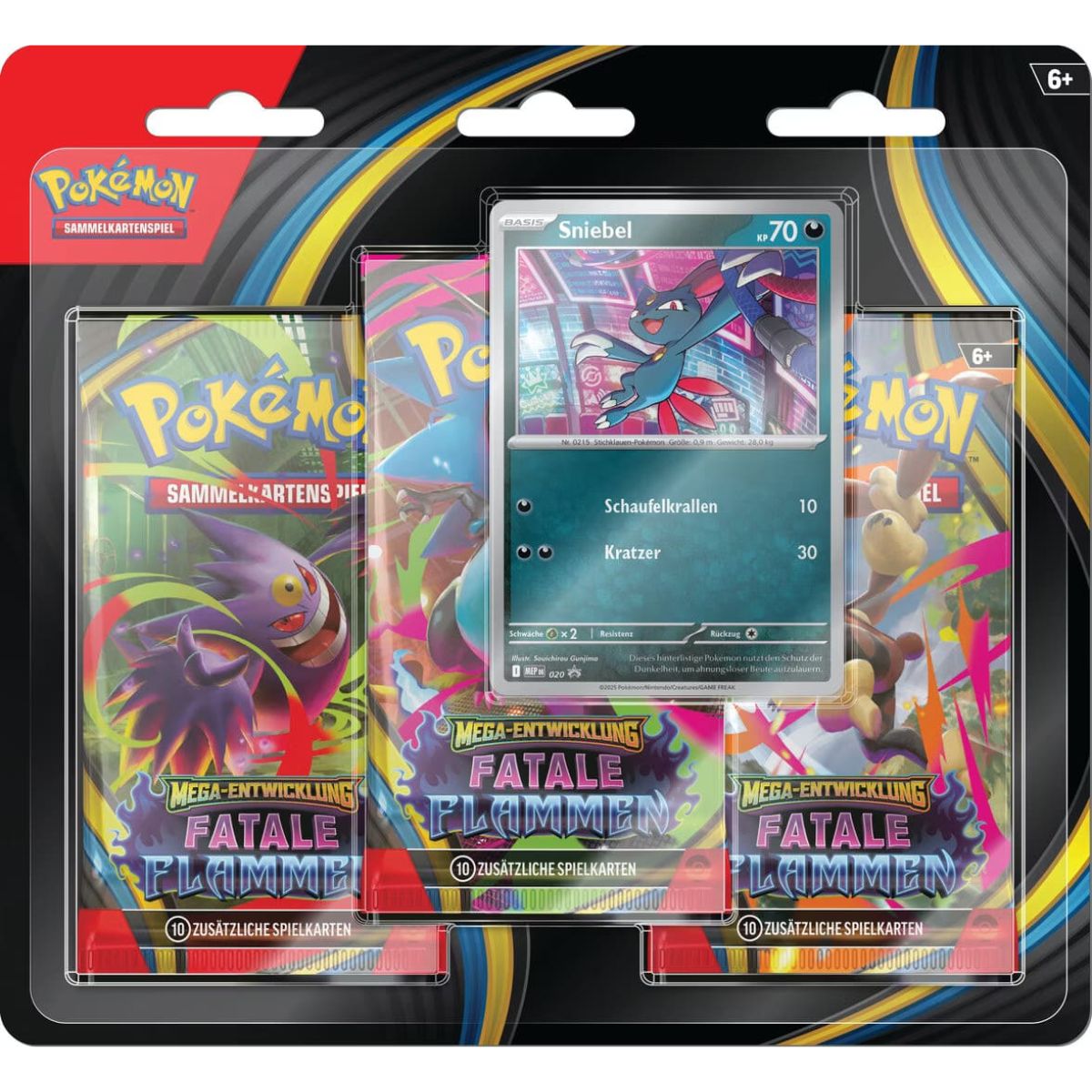Pokémon Fatale Flammen 3-Pack-Blister Sniebel Deutsch