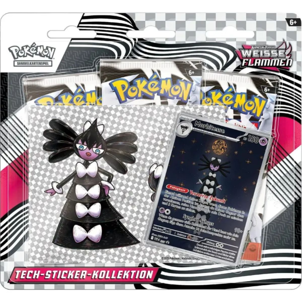 Pokémon Weiße Flammen Morbitesse Tech-Sticker-Kollektion Deutsch