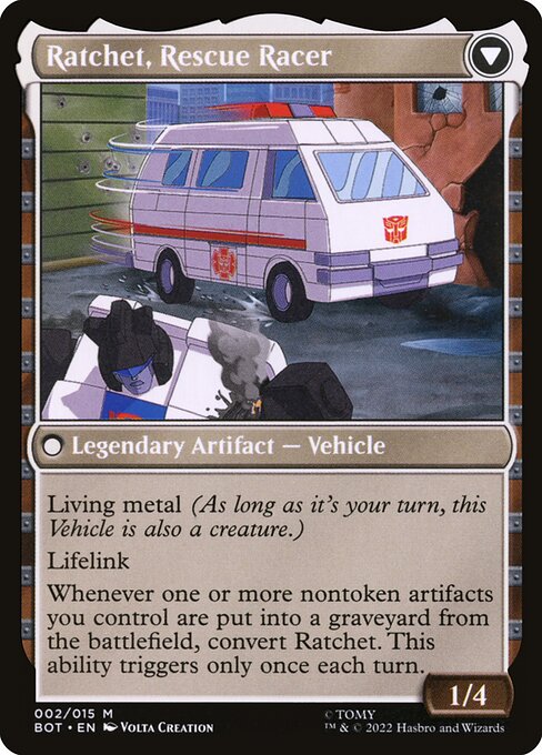 Ratchet, Field Medic // Ratchet, Rescue Racer - Back Face