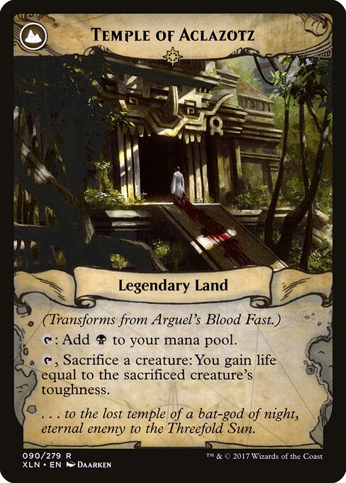 Arguel's Blood Fast // Temple of Aclazotz - Back Face